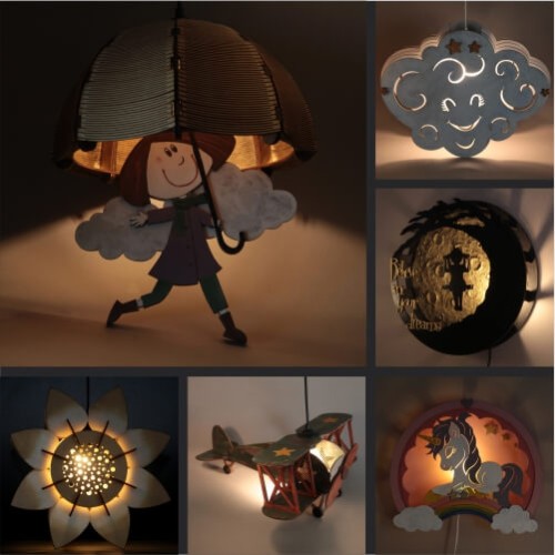 Ξύλινα φωτιστικά Χειροποίητα