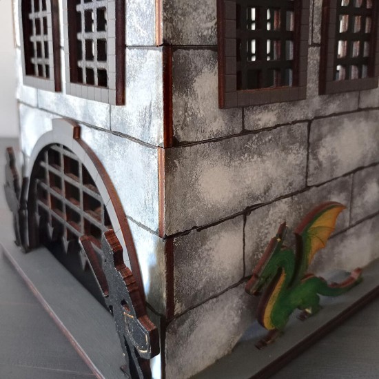 Ξύλινο χειροποίητο παιδικό επιτραπέζιο φωτιστικό Κάστρο Ιπποτών – Mood4Wood