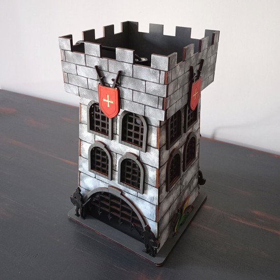 Ξύλινο χειροποίητο παιδικό επιτραπέζιο φωτιστικό Κάστρο Ιπποτών – Mood4Wood