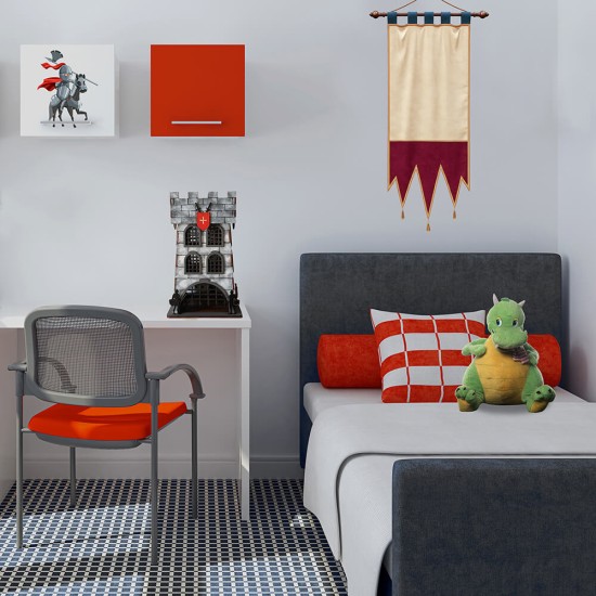 Ξύλινο χειροποίητο παιδικό επιτραπέζιο φωτιστικό Κάστρο Ιπποτών – Mood4Wood