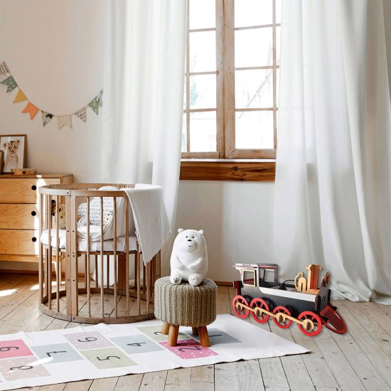 Ξύλινο χειροποίητο παιδικό επιτραπέζιο φωτιστικό Τρενάκι – Mood4Wood