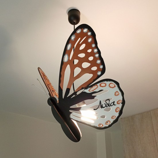 Ξύλινο χειροποίητο κρεμαστό φωτιστικό Πεταλούδα – Mood4Wood