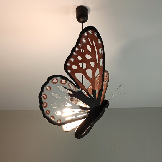 Ξύλινο χειροποίητο κρεμαστό φωτιστικό Πεταλούδα – Mood4Wood
