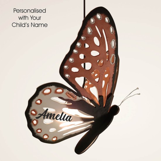 Ξύλινο χειροποίητο κρεμαστό φωτιστικό Πεταλούδα – Mood4Wood