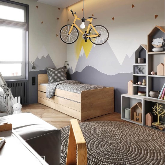 Ξύλινο χειροποίητο κρεμαστό φωτιστικό Ποδήλατο – Mood4Wood