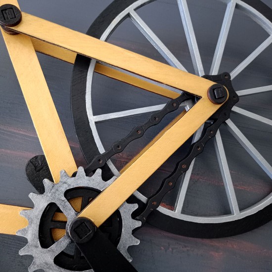 Ξύλινο χειροποίητο κρεμαστό φωτιστικό Ποδήλατο – Mood4Wood