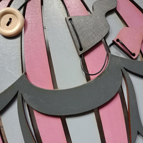 Ξύλινο χειροποίητο παιδικό φωτιστικό τοίχου Αερόστατο Μωβ – Mood4Wood