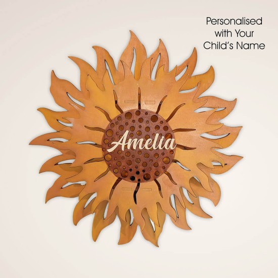 Ξύλινο χειροποίητο φωτιστικό τοίχου Ηλιοτρόπιο – Mood4Wood