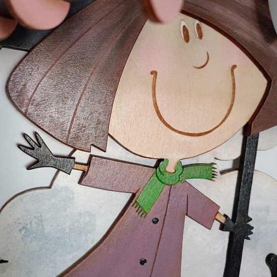 Ξύλινο χειροποίητο παιδικό φωτιστικό τοίχου Κορίτσι με Ομπρέλα – Mood4Wood