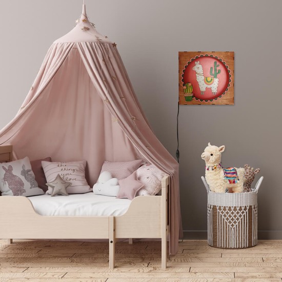 Ξύλινο χειροποίητο παιδικό φωτιστικό τοίχου Λάμα – Mood4Wood