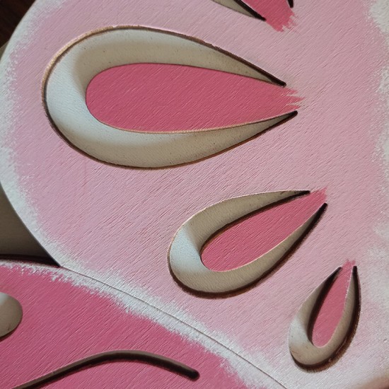 Ρολόι Τοίχου Πεταλούδα Ροζ