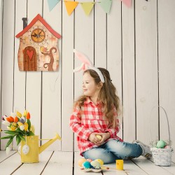 Ρολόι Τοίχου Σπιτάκι Πορτοκαλί