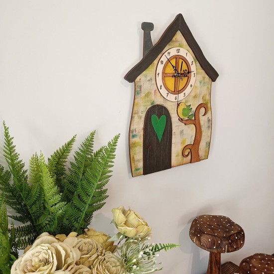 Ρολόι Τοίχου Σπιτάκι Πράσινο