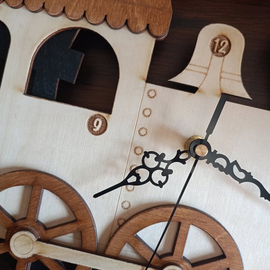 Ρολόι Τοίχου Σπιτάκι Πορτοκαλί