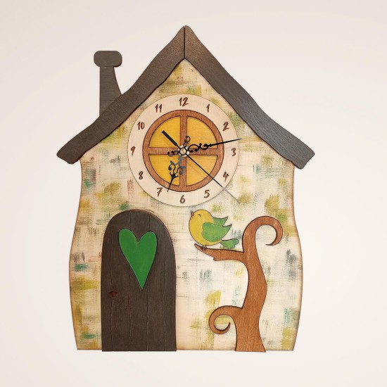 Ρολόι Τοίχου Σπιτάκι Πράσινο
