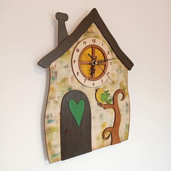 Ρολόι Τοίχου Σπιτάκι Πράσινο